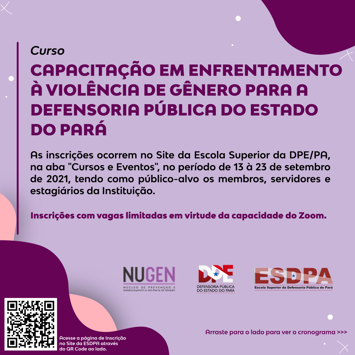ESDPA e NUGEN promovem Capacitação em Enfrentamento à Violência de Gênero para a Defensoria Pública do Estado do Pará